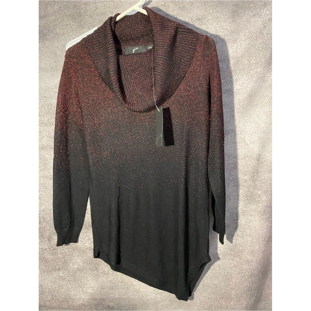 GNW Black Metallic Sparkly Cowl Neck Sweater Size S NWT